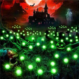 6Pack 48 LED Halloween Decorations Outdoor -Upgraded Swaying Solar Lights